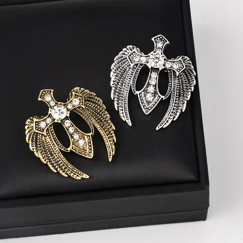 Men's Soar In Faith Wings Cross Brooch - Image 2