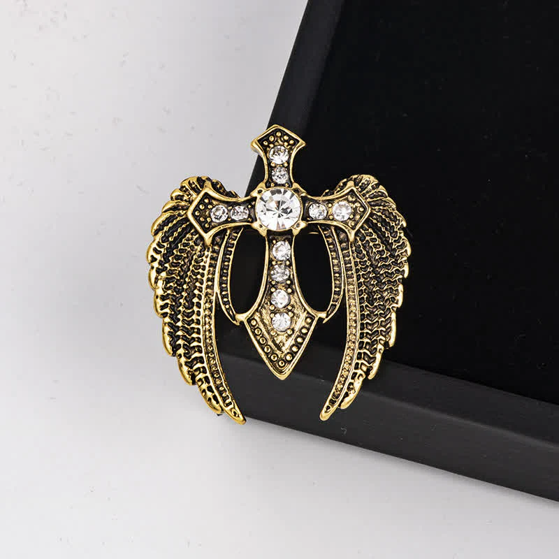 Men's Soar In Faith Wings Cross Brooch - Image 3