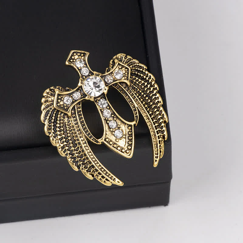 Men's Soar In Faith Wings Cross Brooch - Image 4