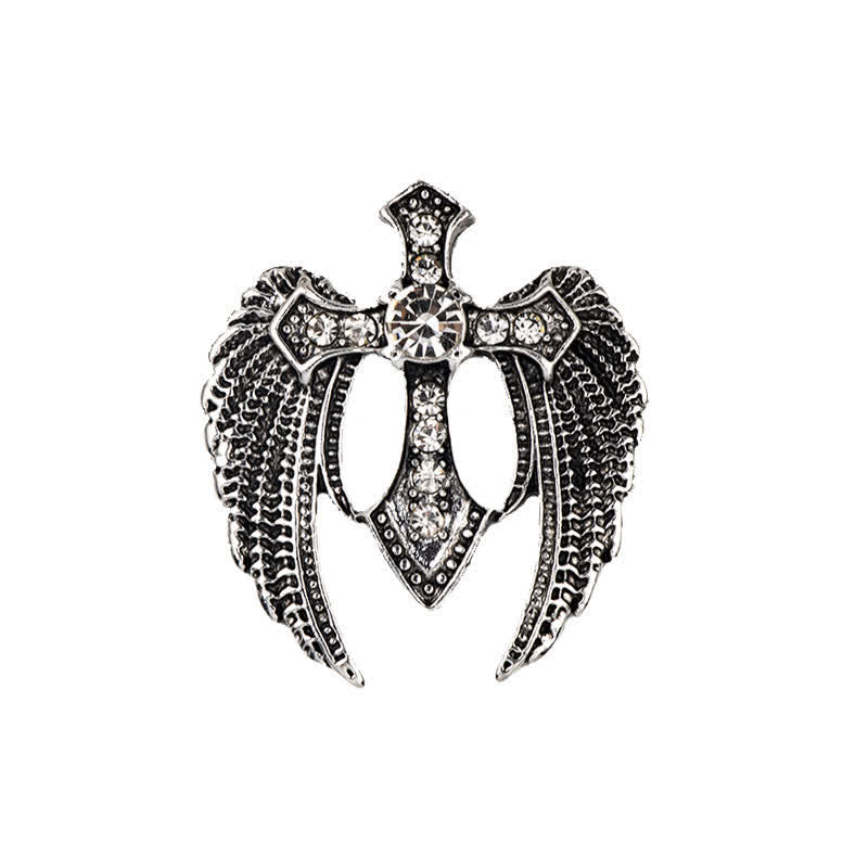 Men's Soar In Faith Wings Cross Brooch - Image 8