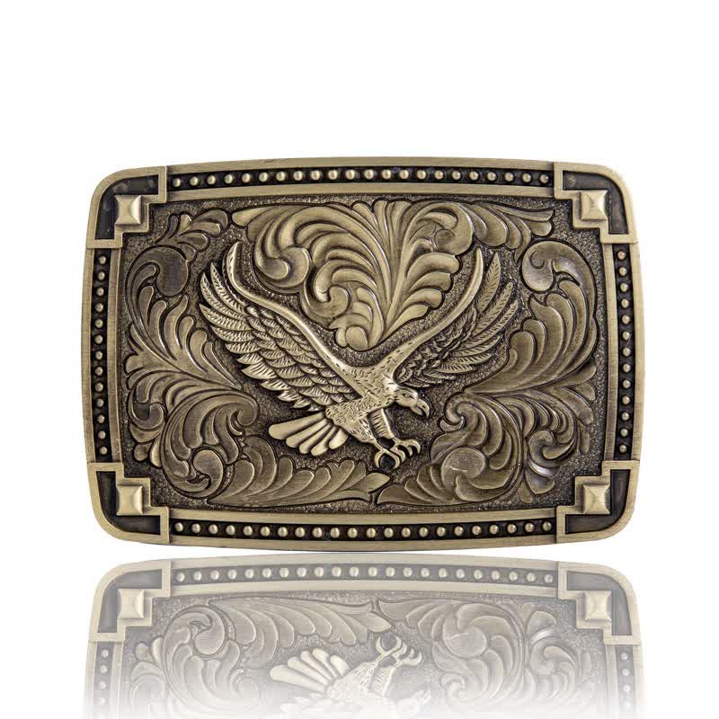 Men's DIY Soaring Eagle In Dreamy Sky Buckle Leather Belt - Image 3