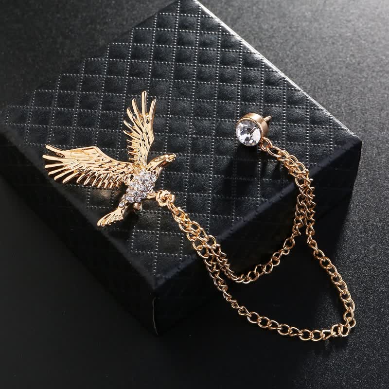 Men's Soaring Eagle Rhinestones Brooch - Image 2