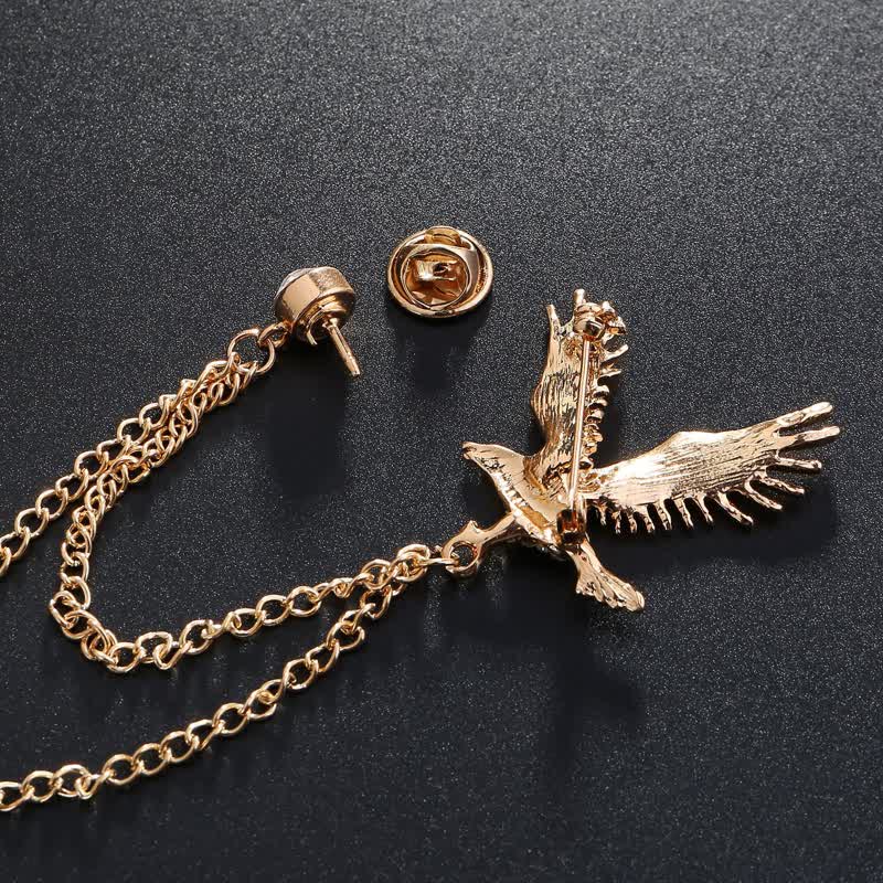 Men's Soaring Eagle Rhinestones Brooch - Image 3