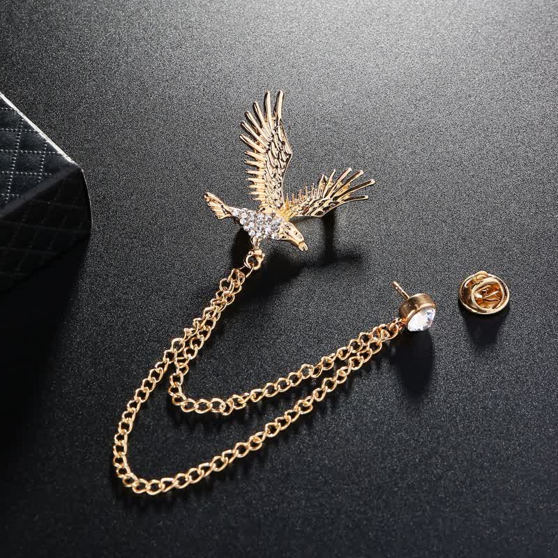 Men's Soaring Eagle Rhinestones Brooch - Image 4