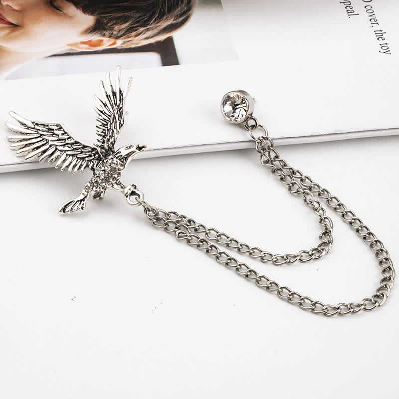 Men's Soaring Eagle Rhinestones Brooch - Image 6