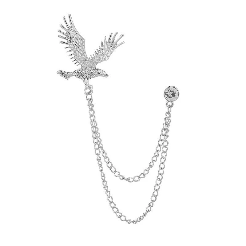 Men's Soaring Eagle Rhinestones Brooch - Image 7