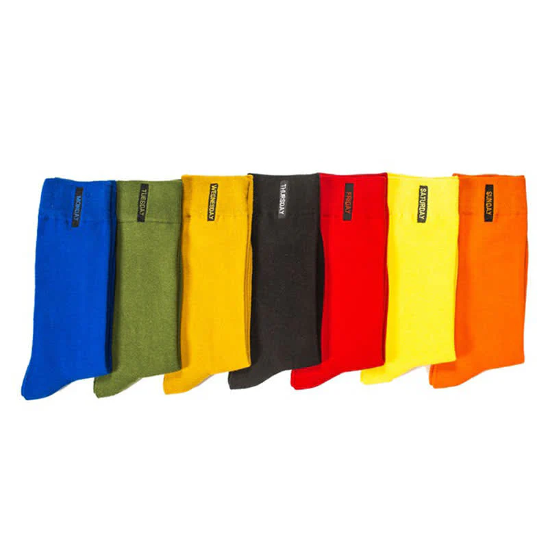 Men's Solid Color British Gentleman Cotton Crew Socks - Image 2