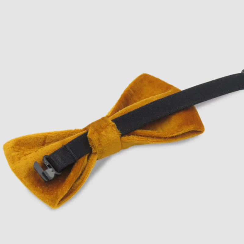 Men's Solid Color Formal Velvet Bow Tie - Image 15
