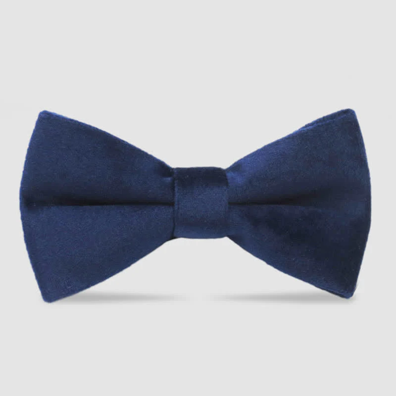 Men's Solid Color Formal Velvet Bow Tie - Image 4