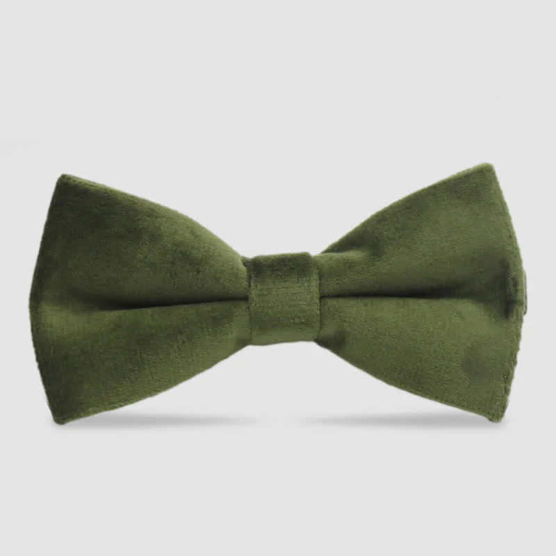 Men's Solid Color Formal Velvet Bow Tie - Image 5