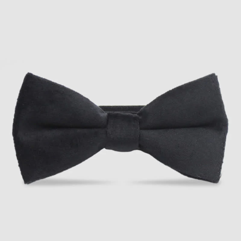 Men's Solid Color Formal Velvet Bow Tie - Image 9