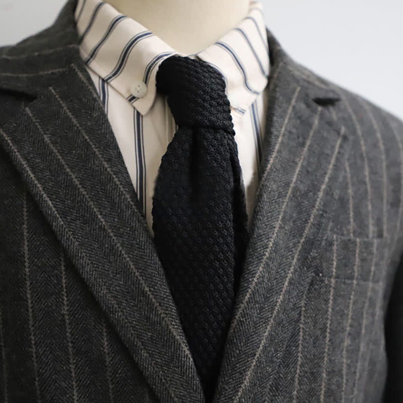 Men's Solid Color Knitted Narrow Slim Necktie - Image 4