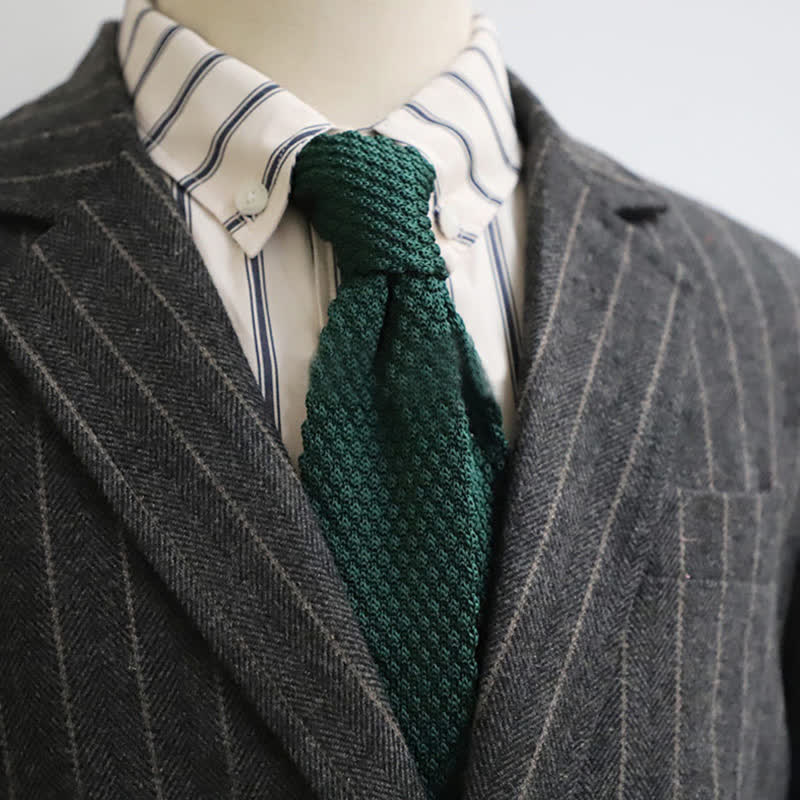 Men's Solid Color Knitted Narrow Slim Necktie - Image 7
