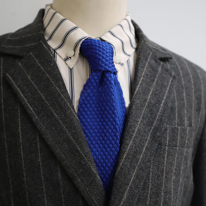 Men's Solid Color Knitted Narrow Slim Necktie - Image 9