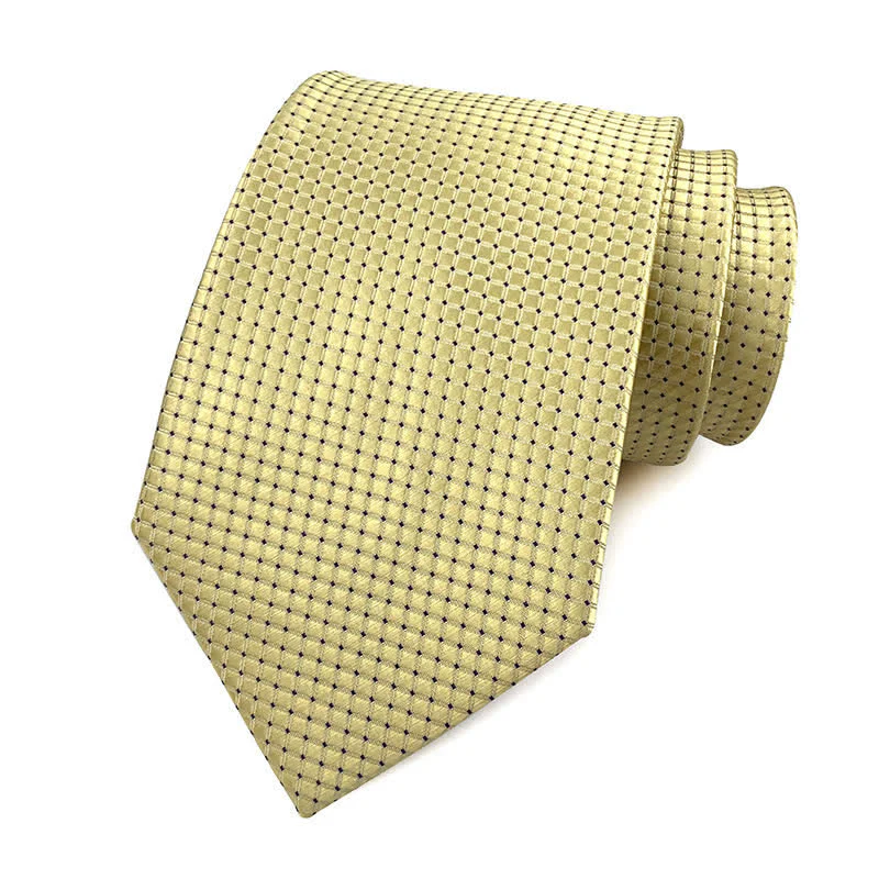 Men's Solid Color Subtle Checked Office Necktie - Image 5