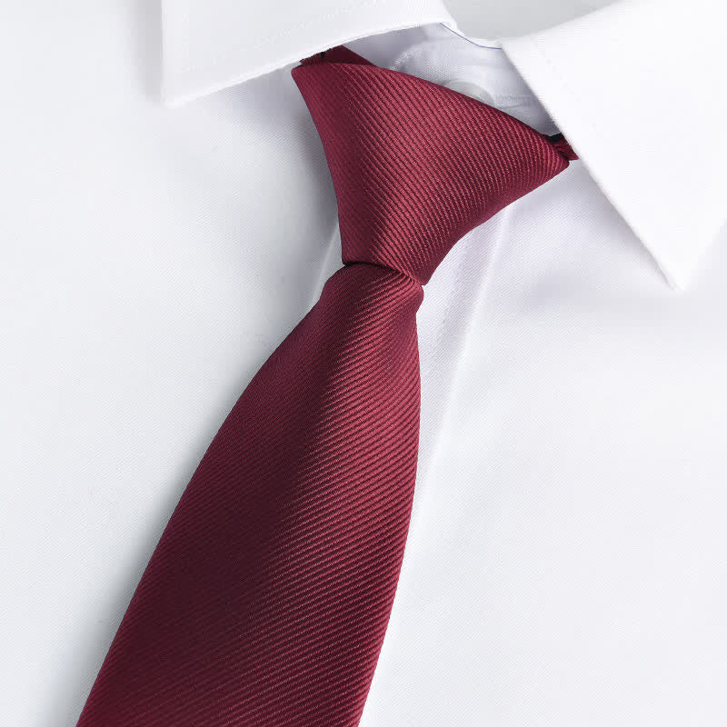 Men's Solid Color Zipper Tie Adjustable Necktie - Image 11