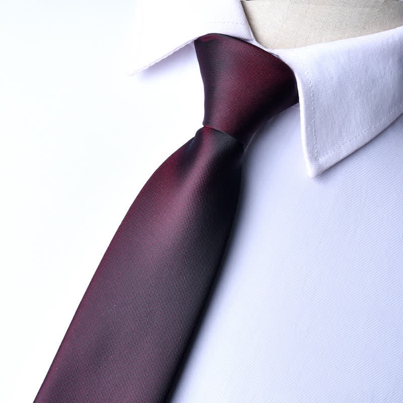 Men's Solid Color Zipper Tie Adjustable Necktie - Image 19