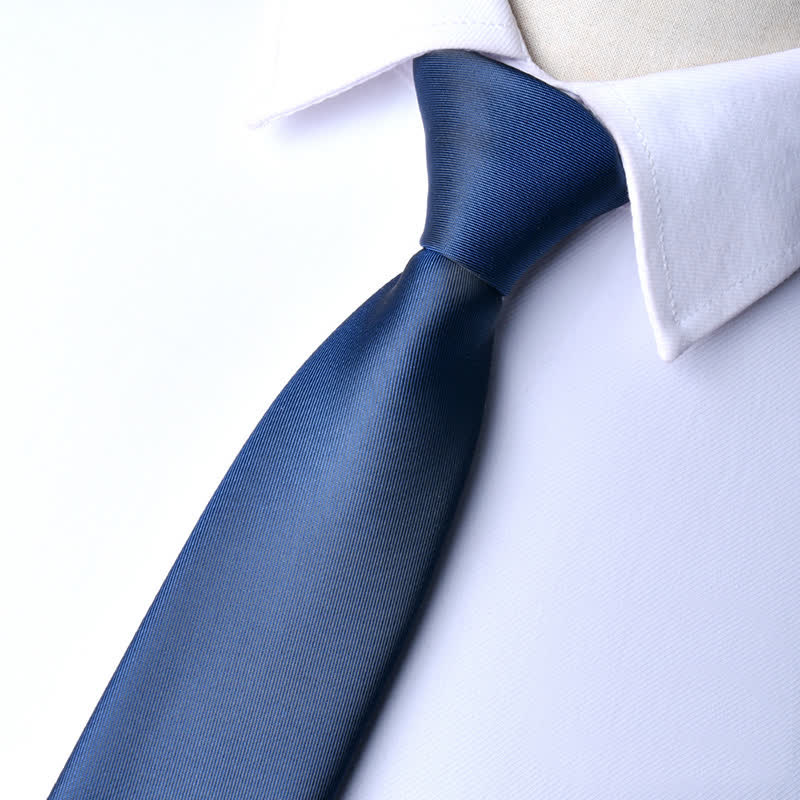 Men's Solid Color Zipper Tie Adjustable Necktie - Image 20