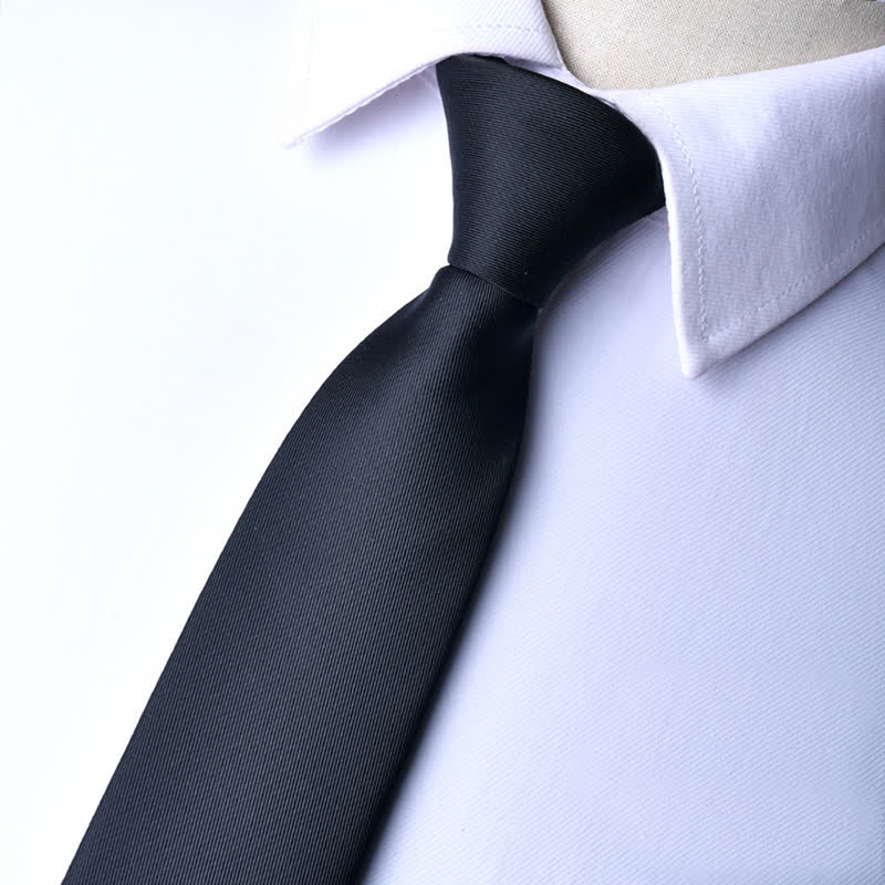 Men's Solid Color Zipper Tie Adjustable Necktie - Image 21