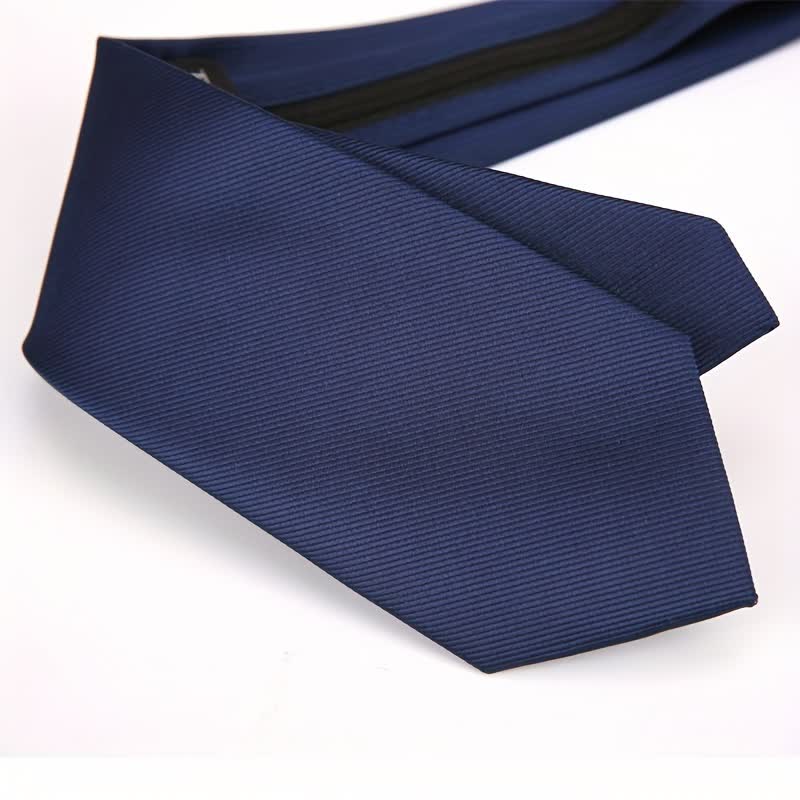 Men's Solid Color Zipper Tie Adjustable Necktie - Image 7