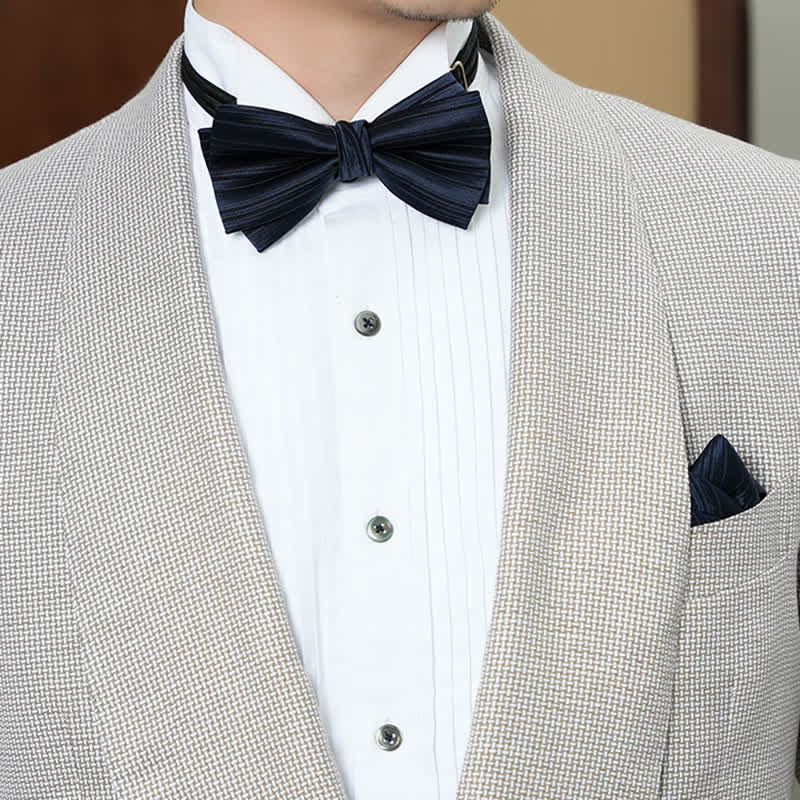 Men's Solid Color Twilled Formal Wedding Bow Tie - Image 14