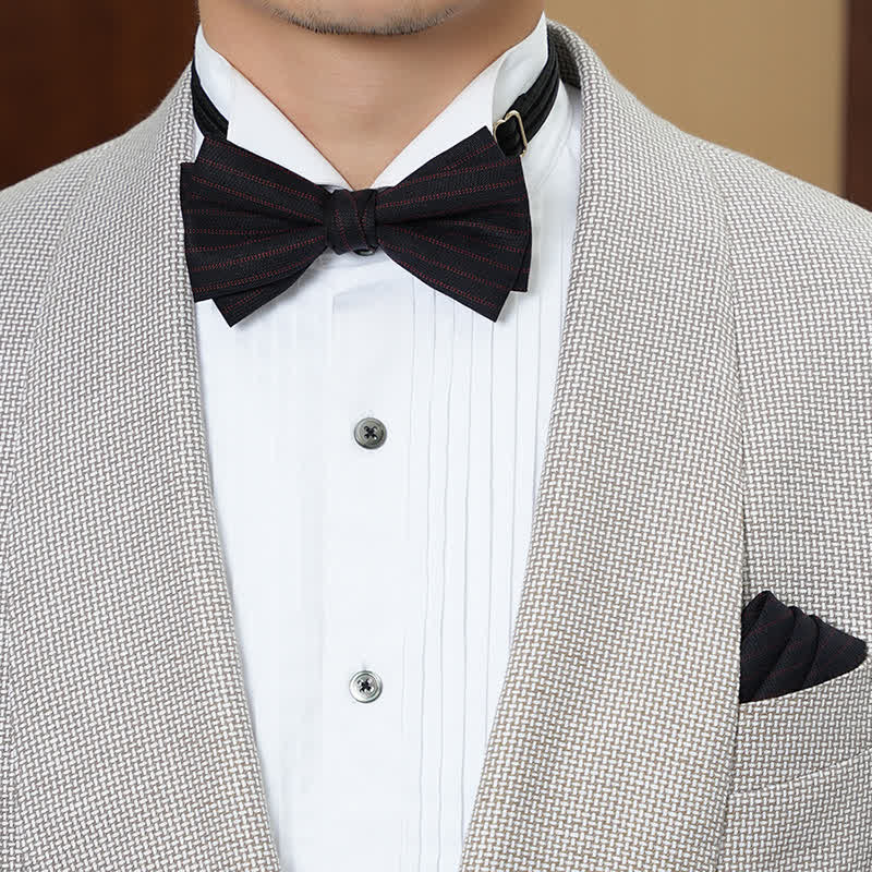 Men's Solid Color Twilled Formal Wedding Bow Tie - Image 16