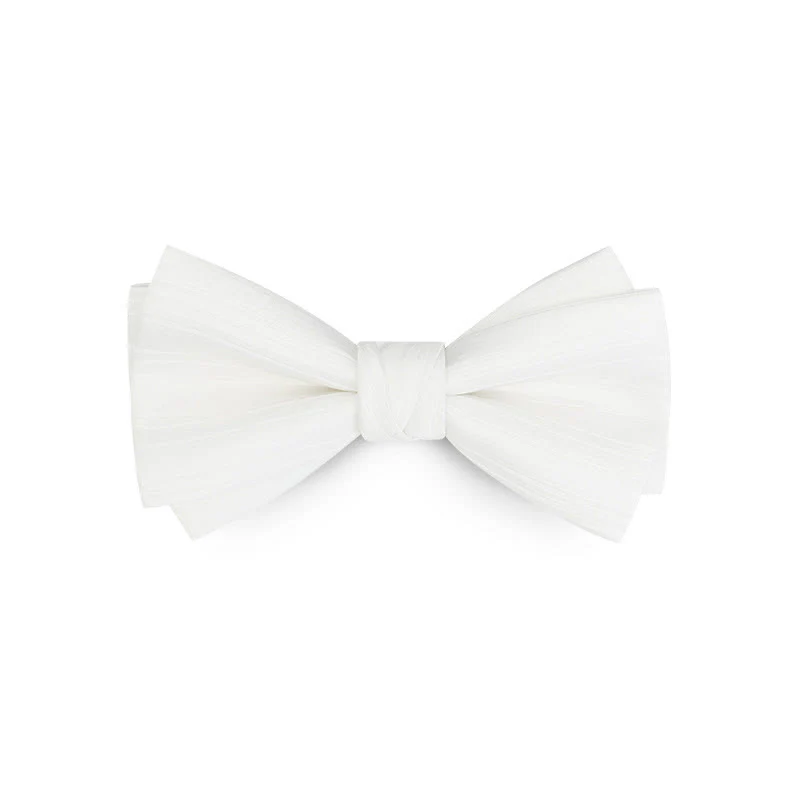 Men's Solid Color Twilled Formal Wedding Bow Tie - Image 3