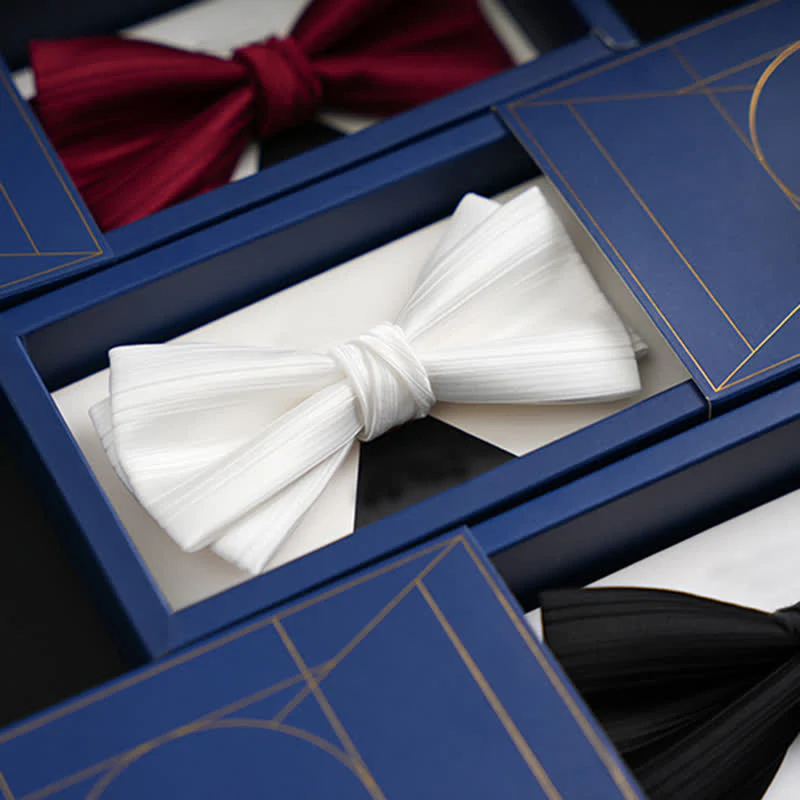 Men's Solid Color Twilled Formal Wedding Bow Tie - Image 5