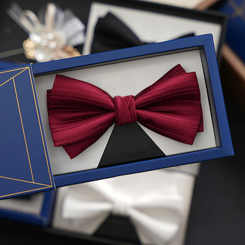 Men's Solid Color Twilled Formal Wedding Bow Tie - Image 7