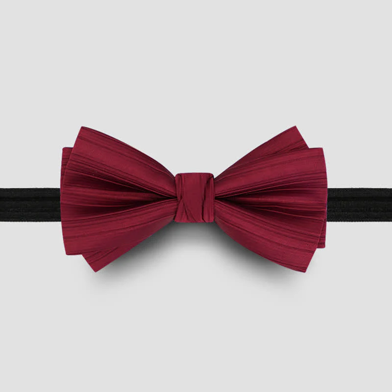 Men's Solid Color Twilled Formal Wedding Bow Tie - Image 8