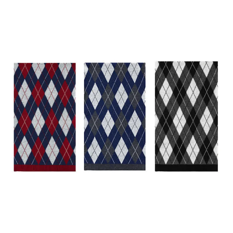 Men's Sophisticated Argyle Patterned Business Scarf - Image 3