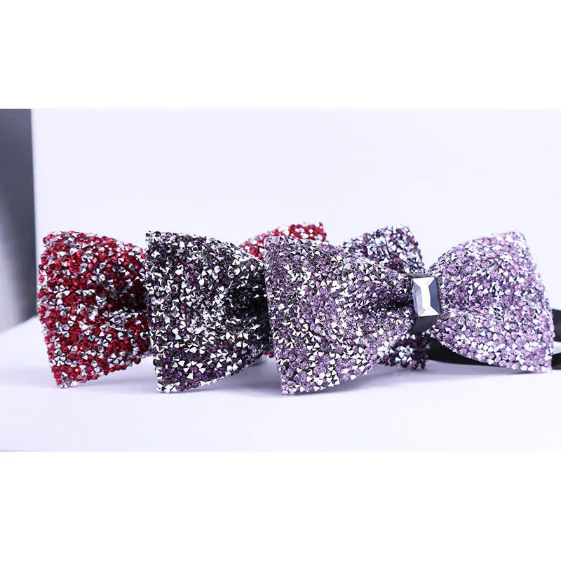 Men's Sparkle Star Glitter Crystal Bow Tie - Image 2