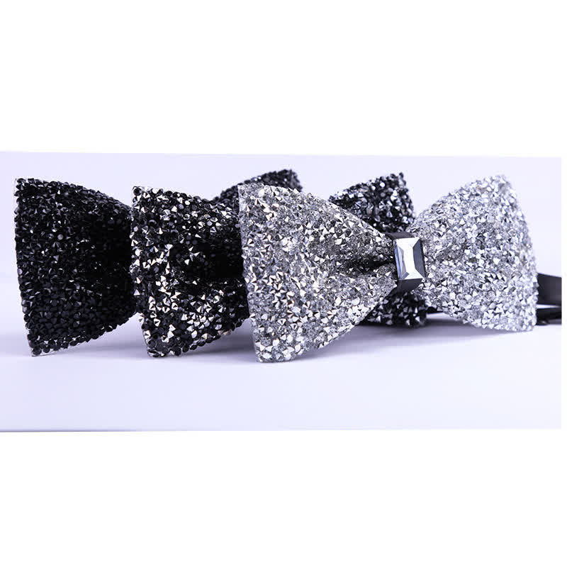 Men's Sparkle Star Glitter Crystal Bow Tie - Image 28