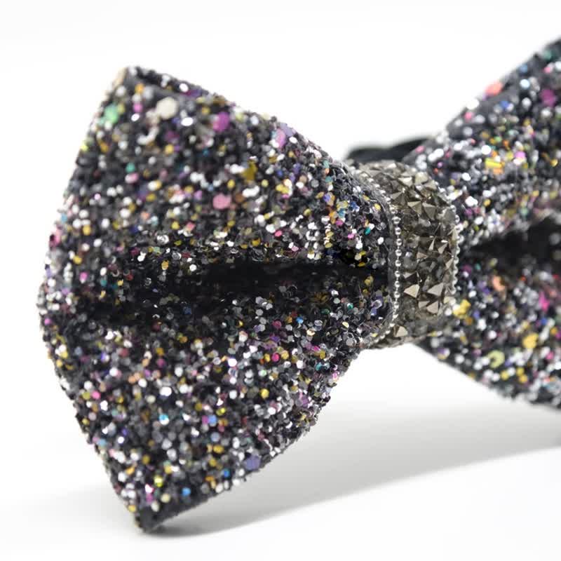 Men's Sparkling Colorful Rhinestone Gorgeous Bow Tie - Image 5