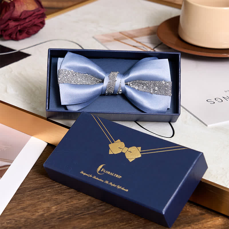 Men's Sparkling Glitter Bow Tie Pocket Square - Image 7