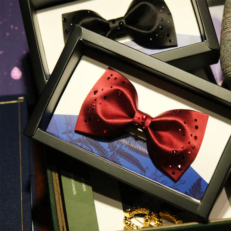 Men's Sparkly Rhinestone Starry Galaxy Bow Tie - Image 3