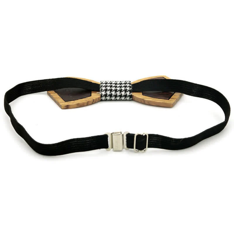 Men's Spliced Stylish Butterfly Wooden Bow Tie - Image 3
