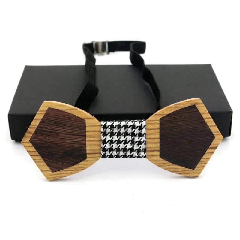 Men's Spliced Stylish Butterfly Wooden Bow Tie - Image 7