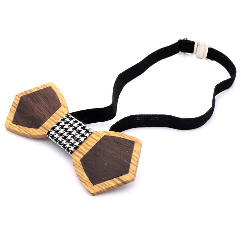 Men's Spliced Stylish Butterfly Wooden Bow Tie - Image 9
