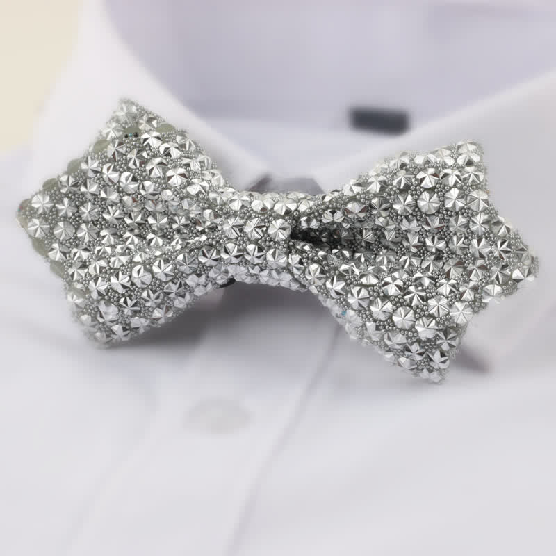 Men's Star Shape Double Layered Pointed Rhinestone Bow Tie - Image 2