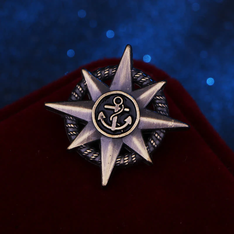 Men's Star Ship Anchor Brooch - Image 8