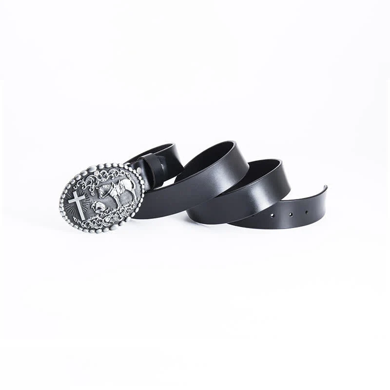 Men's Steed Cross Kneeling Prayer Leather Belt - Image 4