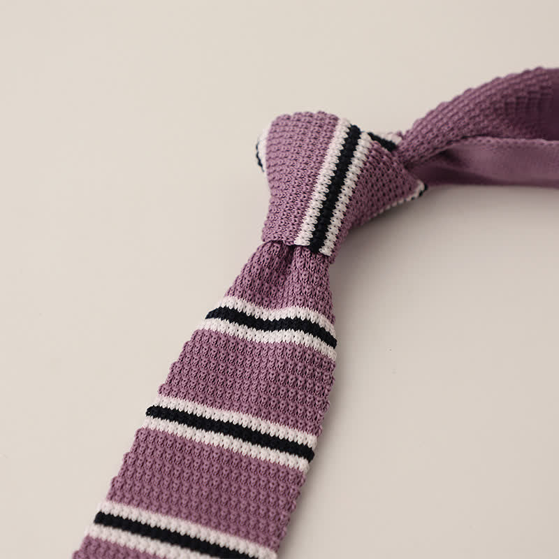 Men's Striped Narrow Suit Knitted Necktie - Image 8