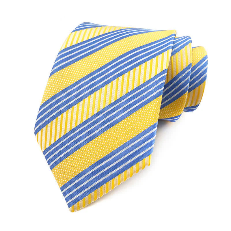 Men's Bright Colors Contrasting Striped Necktie - Image 3
