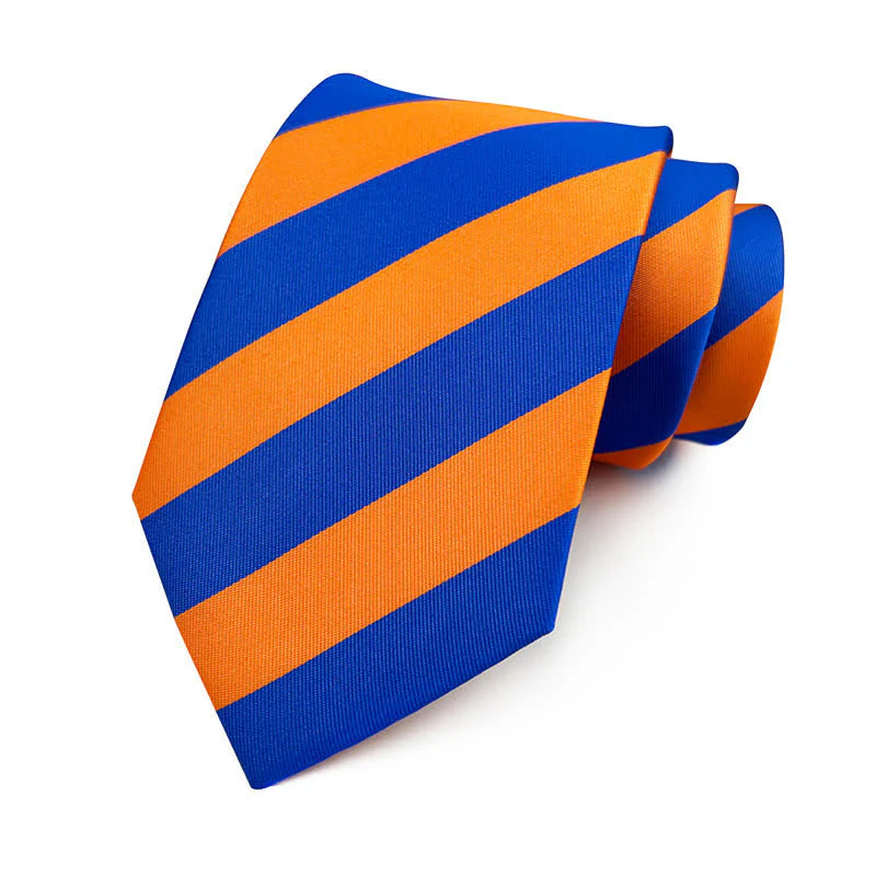 Men's Bright Colors Contrasting Striped Necktie - Image 4