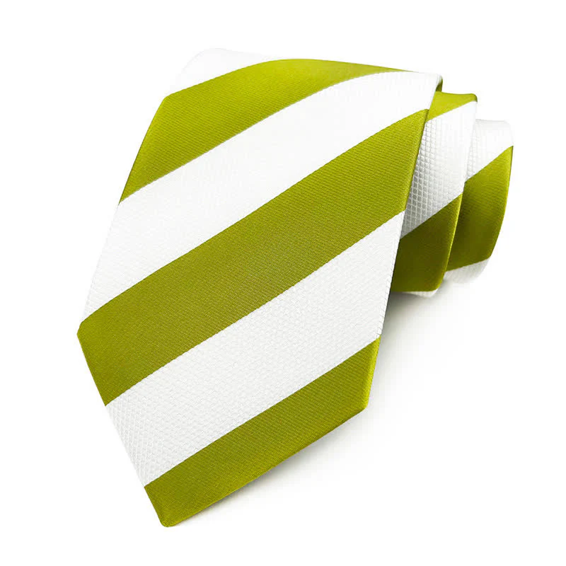 Men's Bright Colors Contrasting Striped Necktie - Image 5
