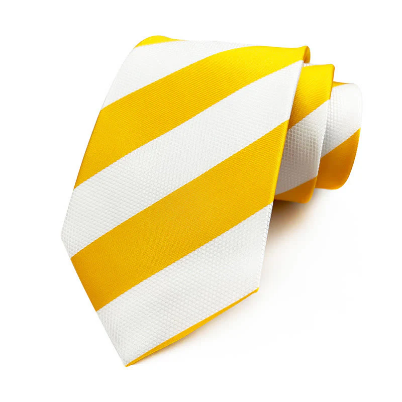 Men's Bright Colors Contrasting Striped Necktie - Image 6
