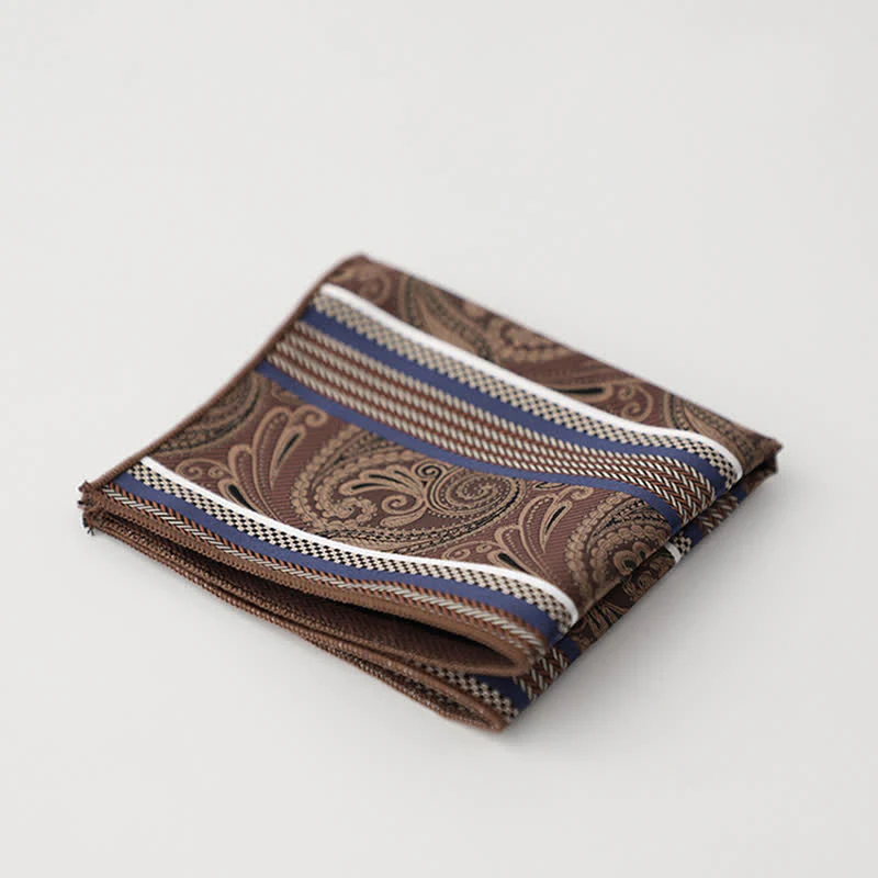 Men's Striped Small Square Printed Business Pocket Square - Image 12