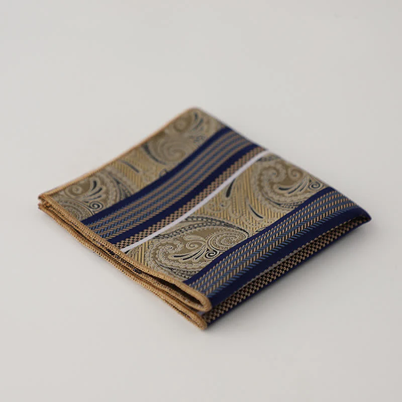 Men's Striped Small Square Printed Business Pocket Square - Image 13