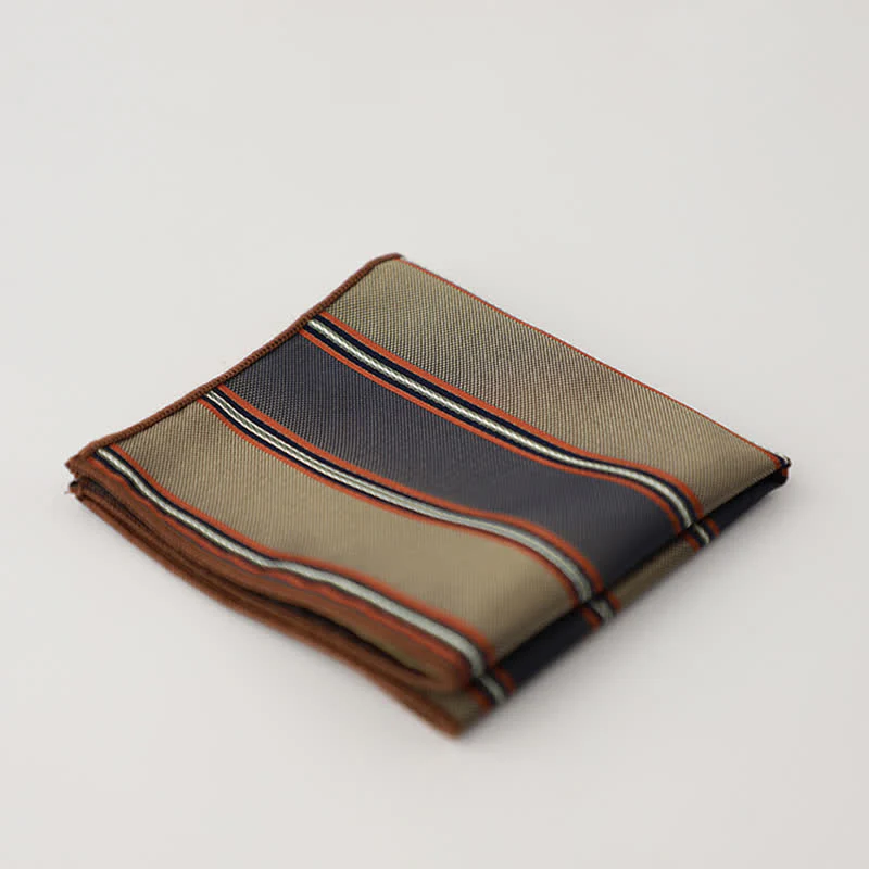 Men's Striped Small Square Printed Business Pocket Square - Image 14